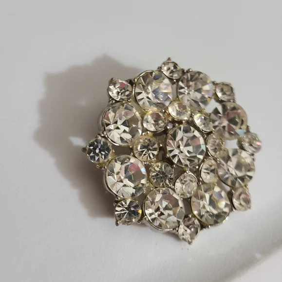 SOLD ! Vintage Big brooch weiss juliana Austria Rhinestones silver pin estate - Picture 3 of 5